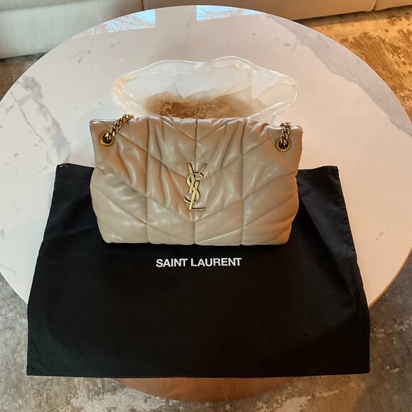 Yves Saint Laurent Handbags - Saint Laurent Puffer Medium in Nappa Leather in Dark Beige